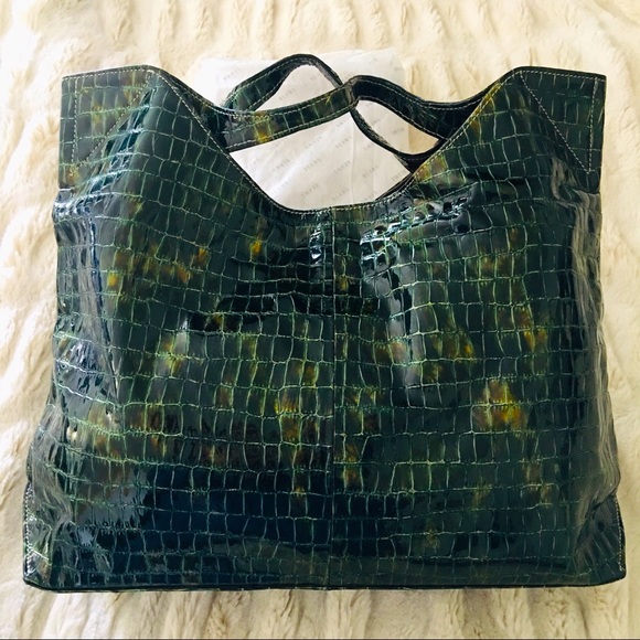 Croc skin hand bag - Emerald Green - Picture 1 of 6